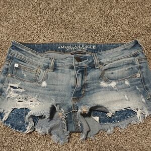 American Eagle Outfitters Ripped Low Rise Denim Shorts